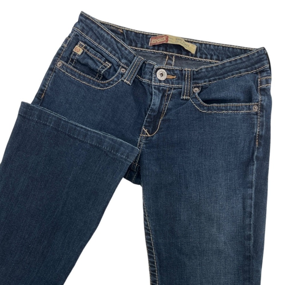 Big Star Remy Flare‎ Jeans Womens 30L Low Rise Dark Wash Contrast Stitch